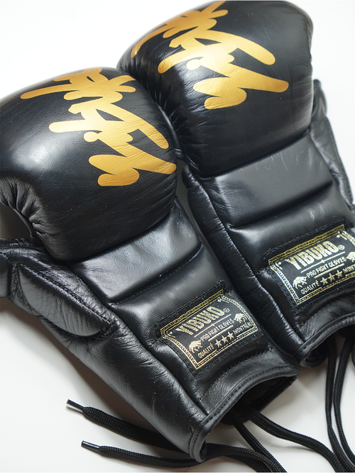 LACE-UP MMA GLOVE (BLACK/GOLD)