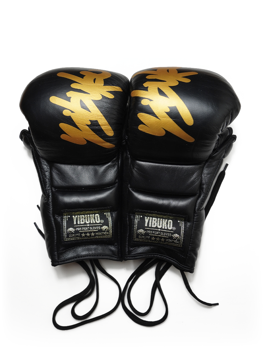 LACE-UP MMA GLOVE (BLACK/GOLD)